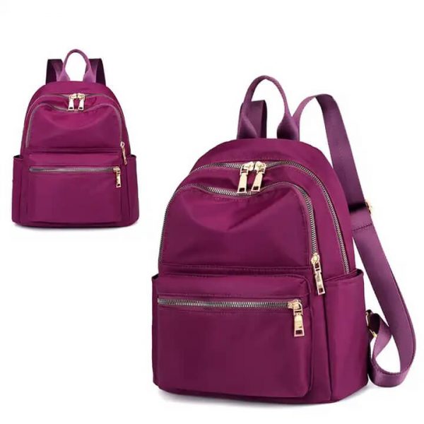 Nylon Waterproof Backpack Purple